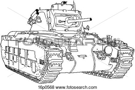 Clip Art Of Wwii Matilda Mk Ii 16p0568   Search Clipart Illustration