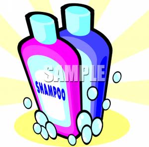 Clipart Image Of A Bottle Of Shampoo And A Bottle Of Conditioner With    