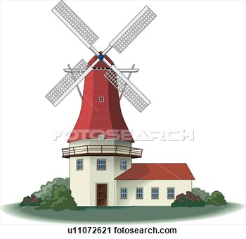 Clipart   Windmill Holland  Fotosearch   Search Clipart Illustration