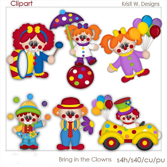 Digital Scrapbooking Clipart Bring In The Clowns By Boxerscraps