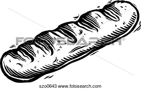 Drawing   Baguette Black And White  Fotosearch   Search Clipart
