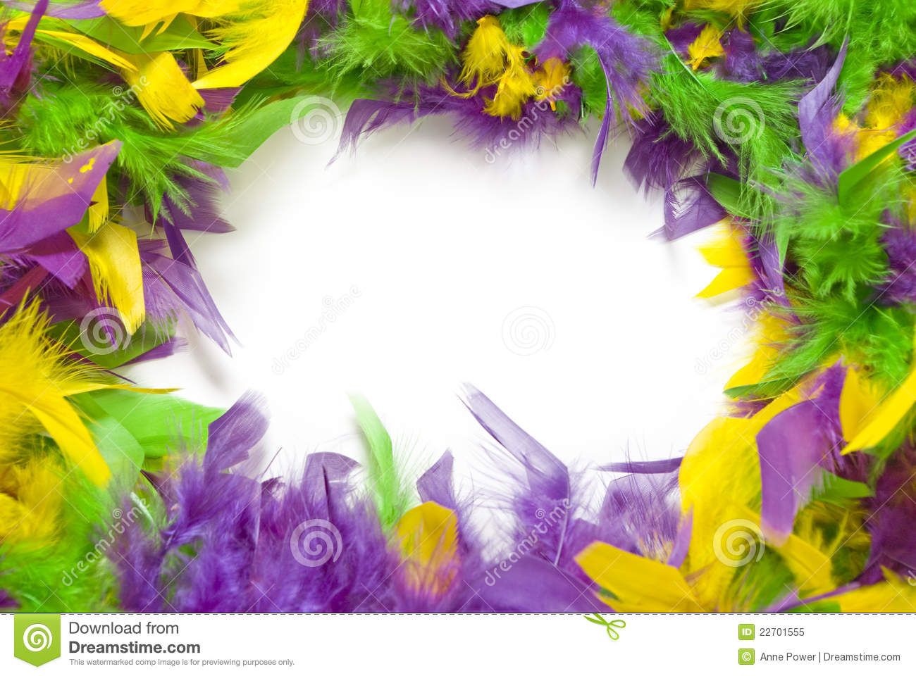 Field Of White Bordered Or Framed By Feathers In Traditional Mardi