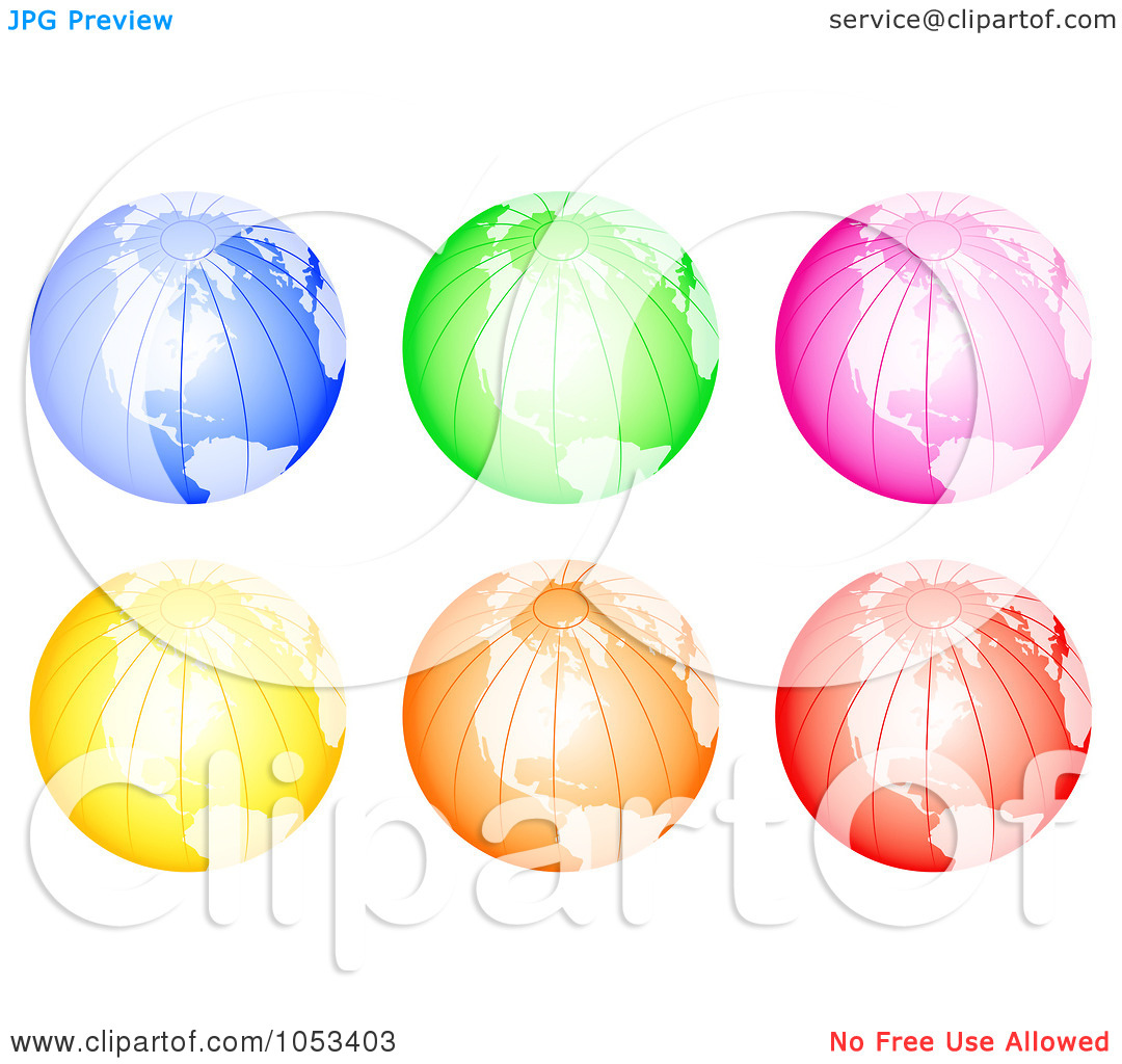 Free Clip Art Illustration Of A Digital Collage Of Colorful Globes