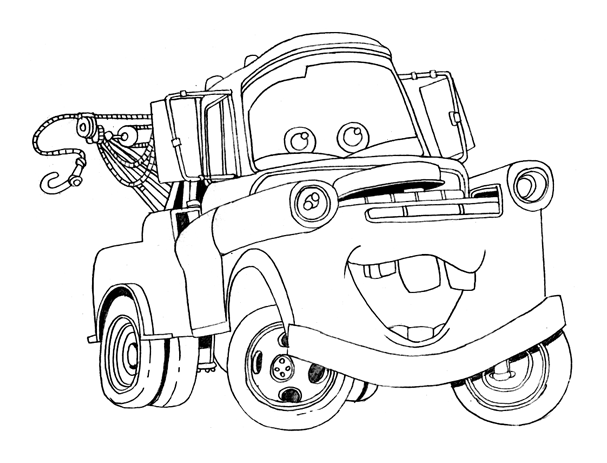 Free Printable Disney Cars Tow Mater Coloring Pages