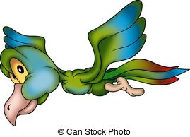 Green Parrot   Flying Bird 13   High Detailed And Coloured   