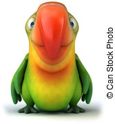 Green Parrot Illustrations And Clipart