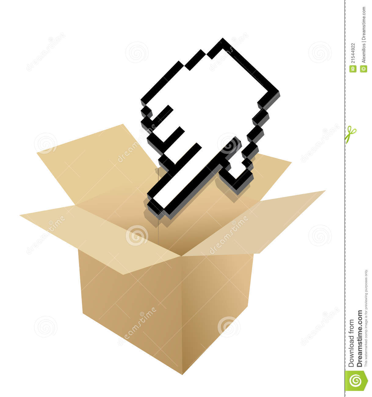 Hand Cursor And Shipping Box Illustration Stock Photography   Image