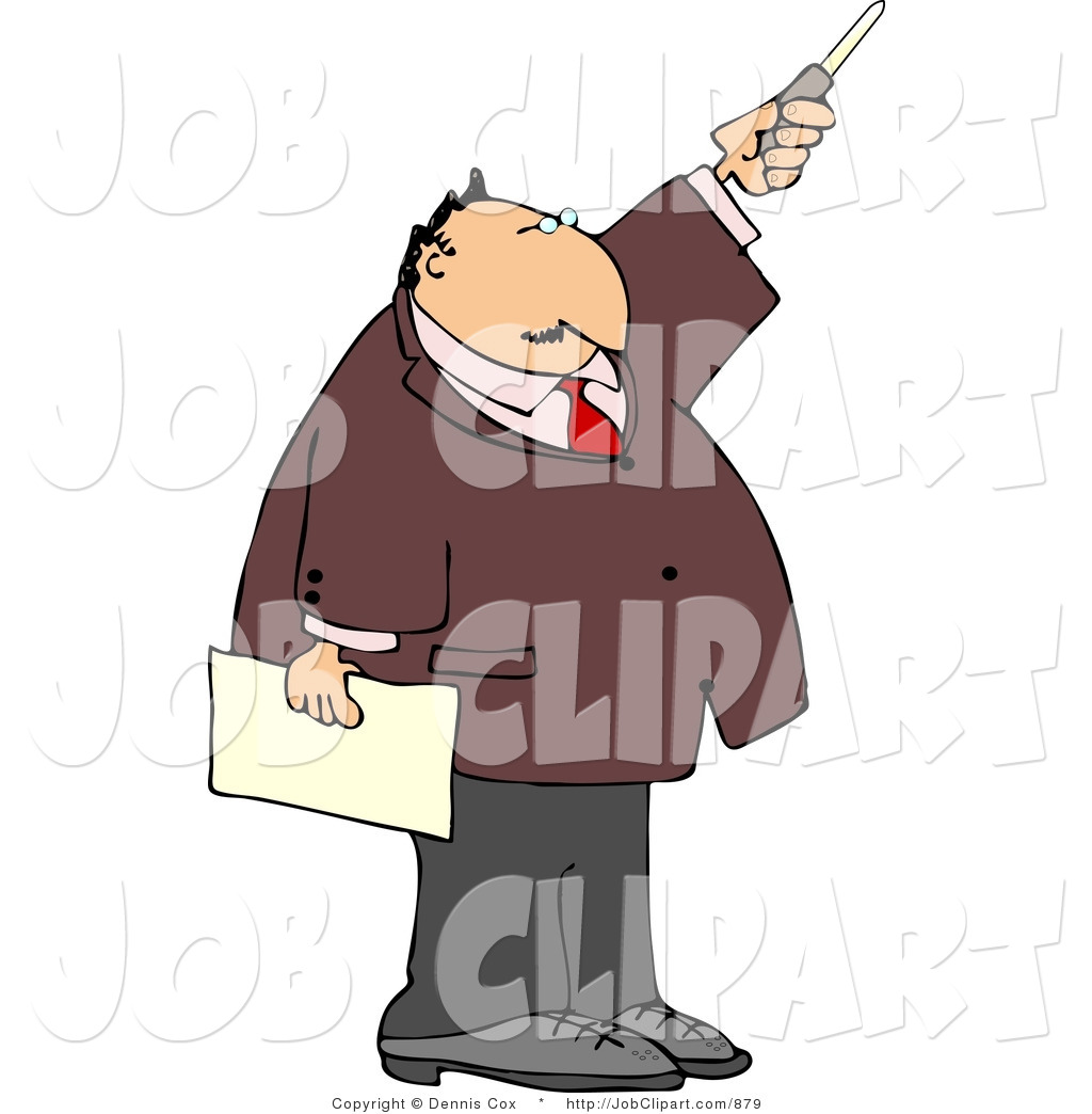 Job Clip Art Of A Caucasian Businessman During A Presentation Pointing