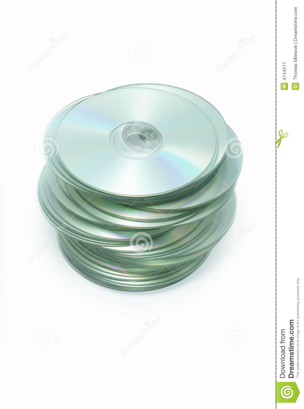 Messy Stack Of Cd Disks On White Royalty Free Stock Photography    