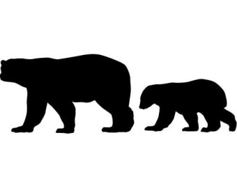 Momma Bear And Cub   Small   Vinyl Wall Decal Sticker