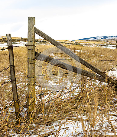 Perimeter Fencing Of A Ranch Near Lumbreck Falls Alberta
