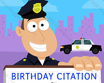 Police Birthday Invitation   Printa Ble Design Customizable Instant