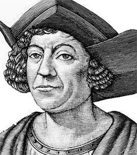 Portrait Of Christopher Columbus In Black And White