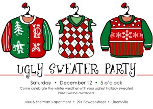 Printable Ugly Christmas Sweater Party Invitation Template