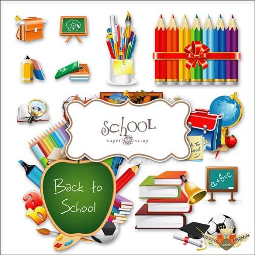 School Cliparts Notebooks And Pencils Globe And Pens Pics School
