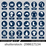 Set Of Safety Equipment Signs       Shutterstock  Eps Vector    