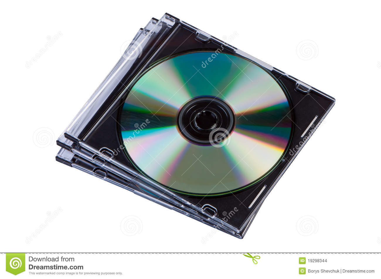 Stack Of Cd Discs In Box Isolated  Stock Images   Image  19298344