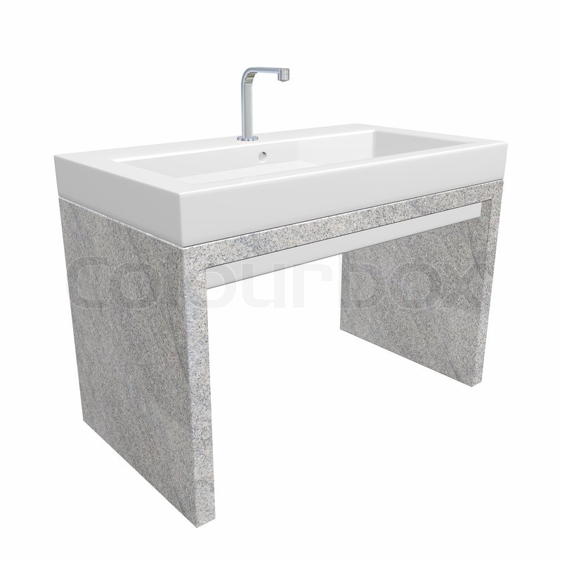 Stock Image Of  Modern Washroom Sink Set With Ceramic Or Acrylic Wash