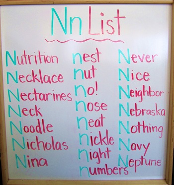 Words For Preschool A List Of Letter N Words 