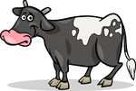Animal Cartoon Cow Happy Illustration Livestock Smiling Clipart Vector