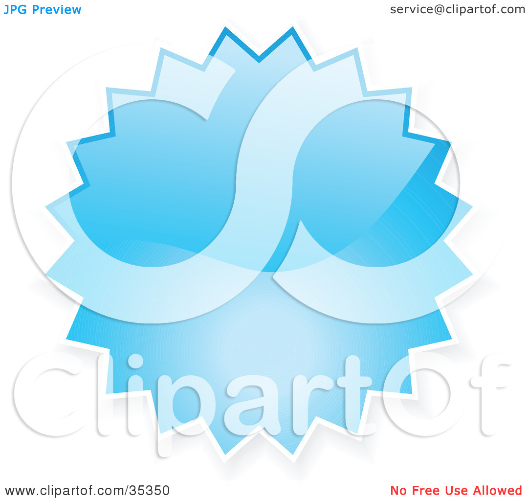 Clipart Illustration Of A Blue Shiny Starburst Shaped Internet Button