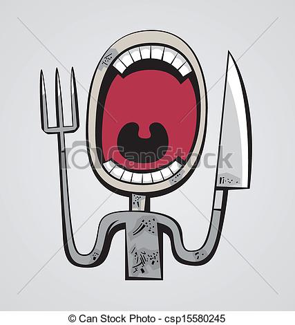 Eps Vector Of Hungry Throat   Grotesque Hungry Man With Big Throat And    