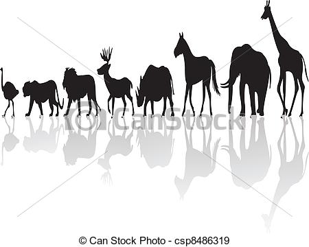 Eps Vectors Of Wild Animal Silhouette   Illustration Of Wild Animal