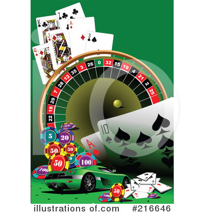 Free Cgi Clip Art Illustration Of 3d Lucky Sevens With Blue Casino