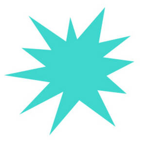Free Clipart Picture Of A Turquoise Star Burst