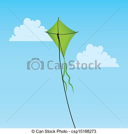  Green Kite On Abstract Sky Background Csp15188273   Search Clipart    