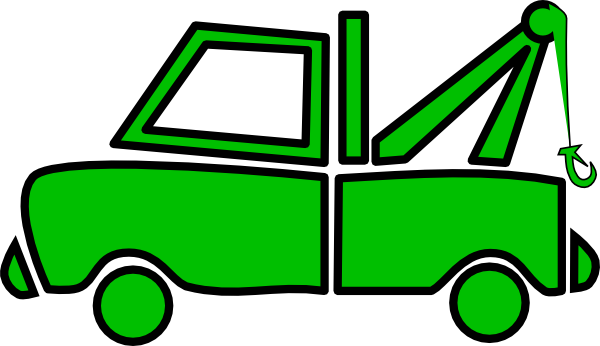 Green Tow Truck Clipart