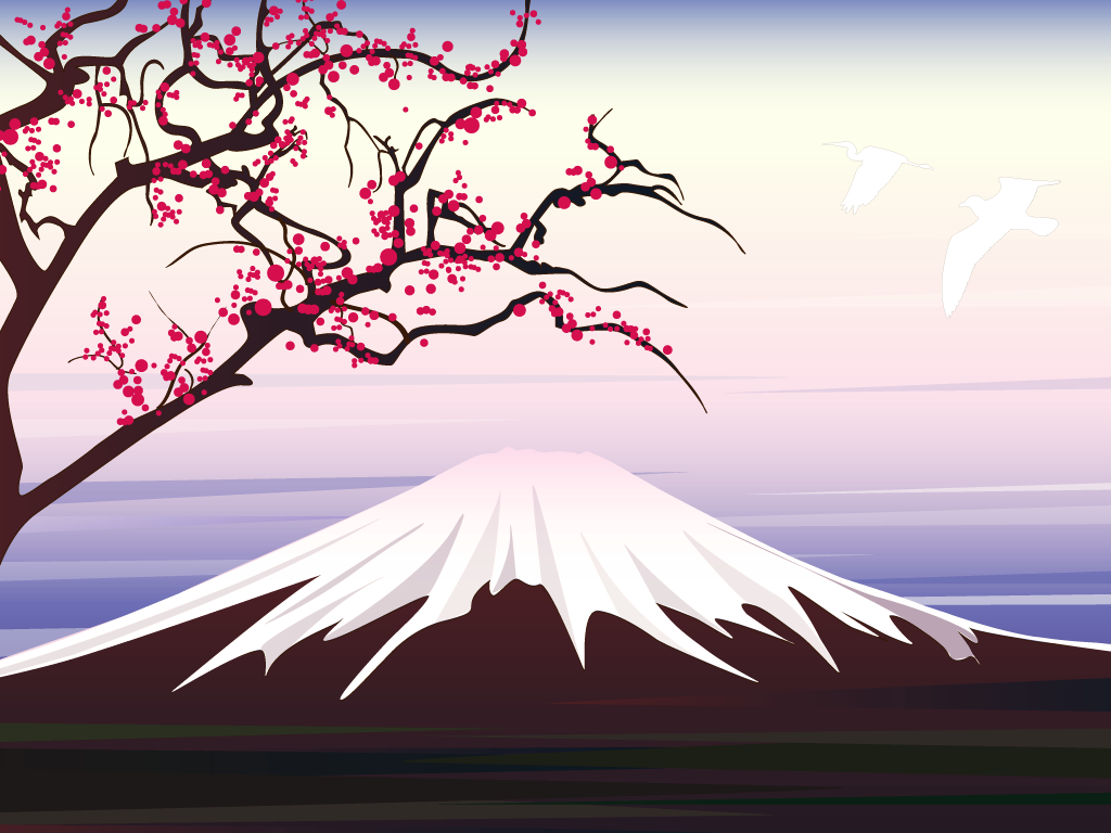 Illustration Experiment  Dawn Over Mount Fuji