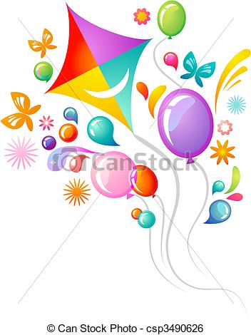 Kite And    Csp3490626   Search Clipart Illustration Drawings And
