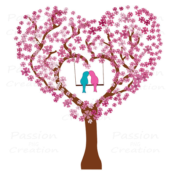 Love Tree Valentine S Day Digital Clip Art Printable Card