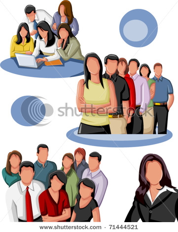 People Working Clipart Blank Faced Business People