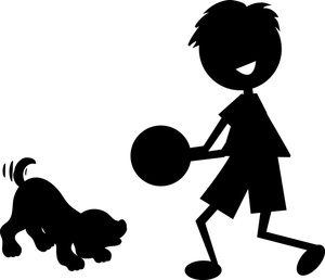 Pet Clipart Image   Bor Child Playing Ball With His Dog Or Puppy