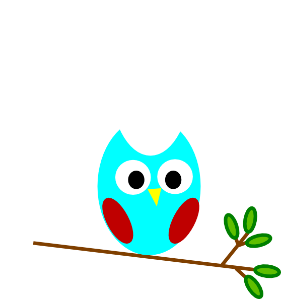 Red And Teal Owl Clip Art