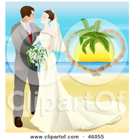 Royalty Free  Rf  Clipart Illustration Of A Romantic Newlywed Couple