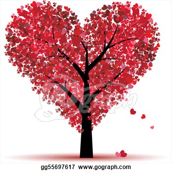 Valentine Tree Love Leaf From Hearts  Eps Clipart Gg55697617