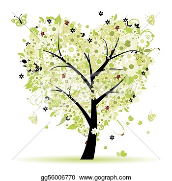 Valentine Tree Love Leaf From Hearts  Eps Clipart Gg56006770
