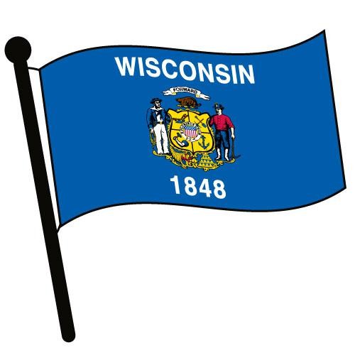 Wisconsin Waving Flag Clip Art