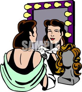 2819 2011 Actress Looking At Herself In The Mirror Clipart Image Jpg