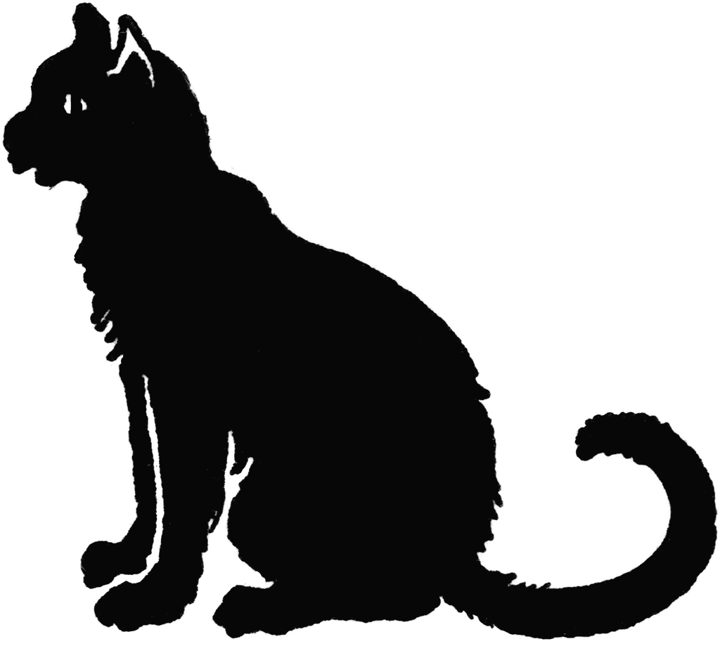 Black Cat Sitting   Clipart Etc