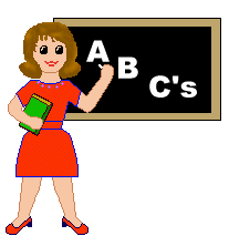 Clip Art Of A School Teacher In A Red Dress And A School Teacher
