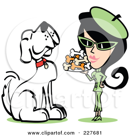 Clipart Illustration Of A Retro Woman In A Green Suit Serving A Large