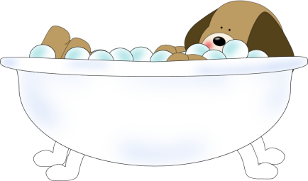 Dog Bathtub Clip Art Image