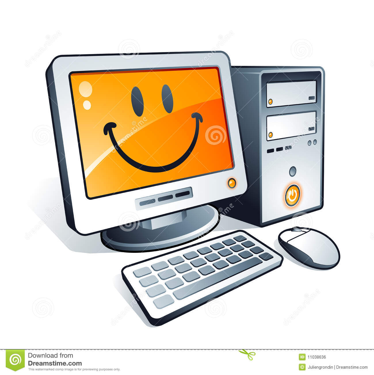 Happy Desktop Computer Clipart Illustration