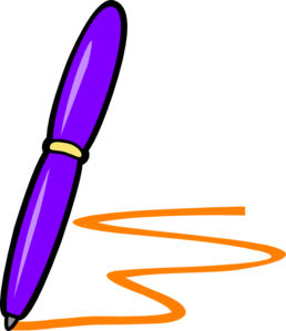 Lilac Pen Orange Writing Clip Art At Clker Com   Vector Clip Art