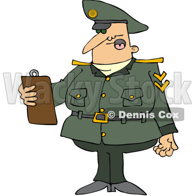 Royalty Free  Rf  Clipart Illustration Of An Army Man Reading A List