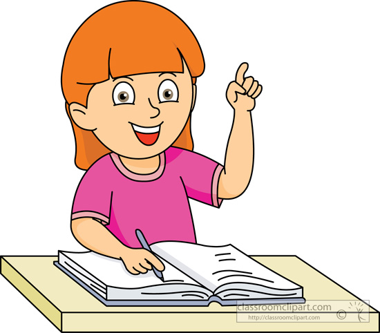 School   Student Asking Question 09a   Classroom Clipart